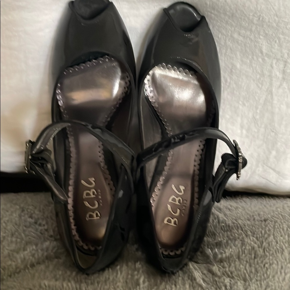 BCBG Black Mary Jane Heels with Classic Strap